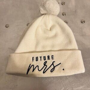 FUTURE MRS - White Beanie With Pom Pom For Bride / Wedding / Bachelorette